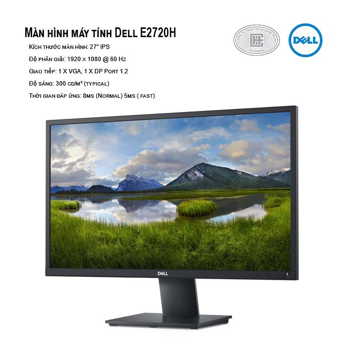 Màn hình Dell E2720H ( 27 inch, IPS, Full HD, 8ms ) - Hàng Chính Hãng
