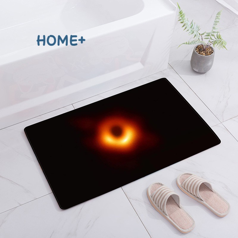 Thảm Chùi Chân Chống Thấm Nước Chống Trượt In Họa Tiết Lỗ Đen
