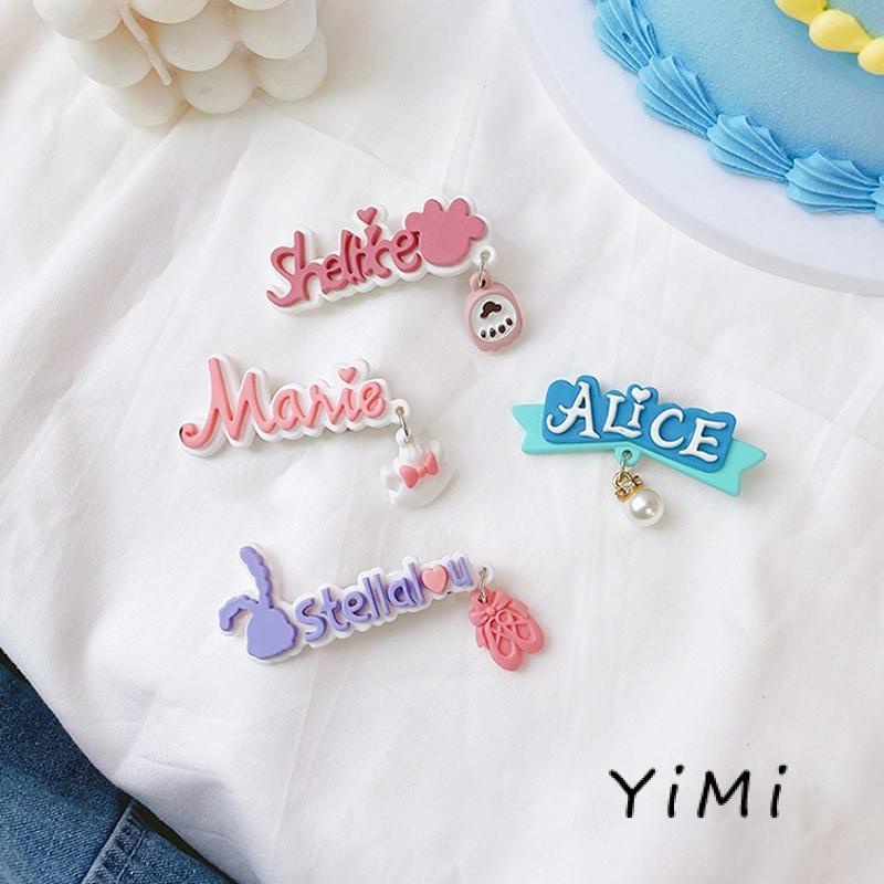 Kẹp tóc họa tiết chữ cái phong cách hoạt hình thời trang Hàn Quốc cho nữ