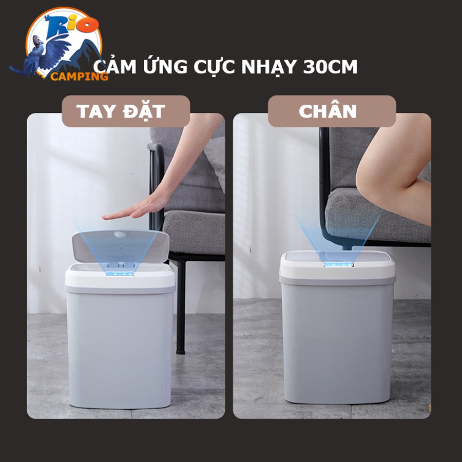 Thùng Rác Thông Minh Cảm Biến Nhiệt Hồng Ngoại tự động mở sau 0.3s dung tích 13L 15L 16L