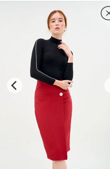 [ Mã WASTRUN4 giảm 10% tối đa 30K đơn 99K] M66-Chân váy bút chì đắp tà rời 2 cúc sang chảnh | BigBuy360 - bigbuy360.vn