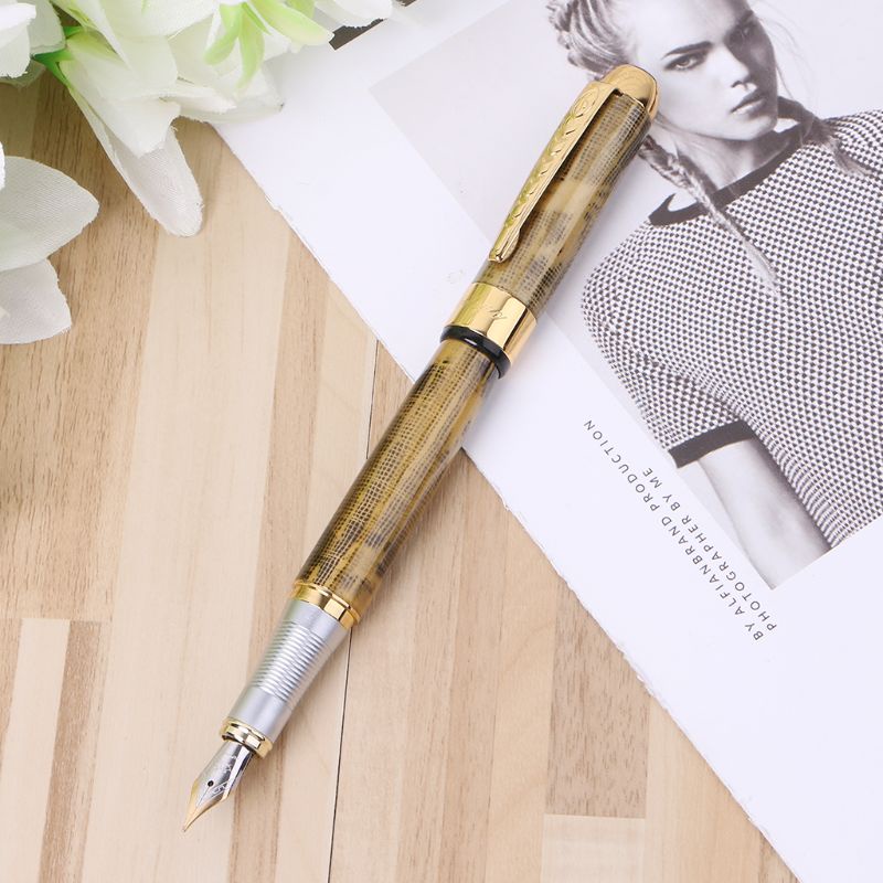 Hot! Bút Máy Jinhao X250 Ngòi Vừa 18kgp Màu Vàng Mới