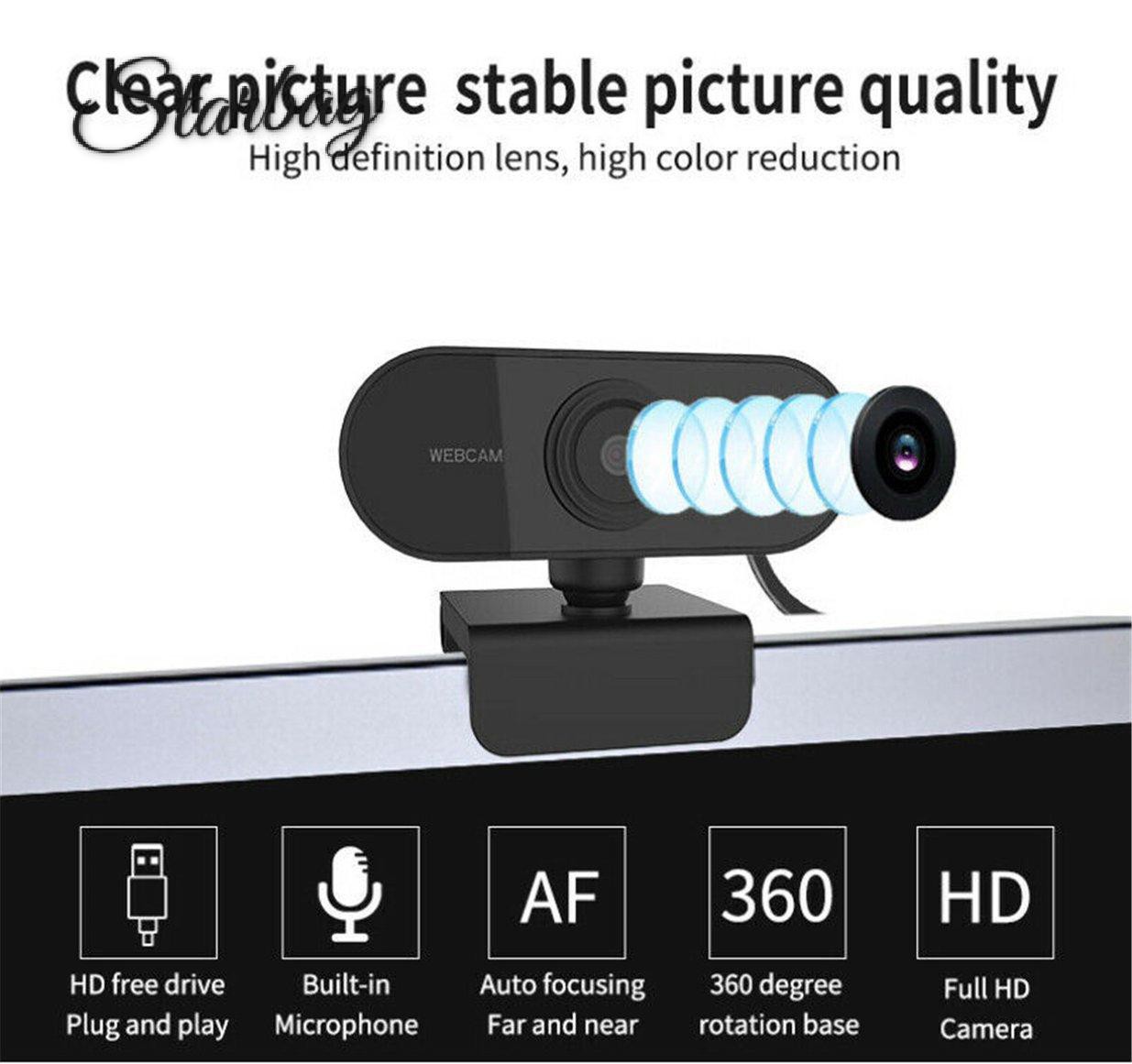 Webcam 1080p Full Hd Cmos Xoay 360 Độ Kèm Phụ Kiện