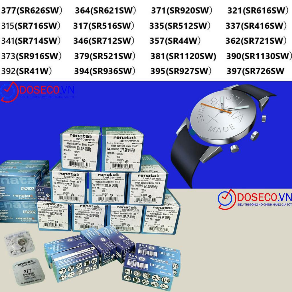 Pin Đồng Hồ Renata Chính Hãng Thụy Sĩ 1,55v SR626, 621, 920, 616, 716, 516, 512,416,714,712,44,721,916,521,1120,1130,41