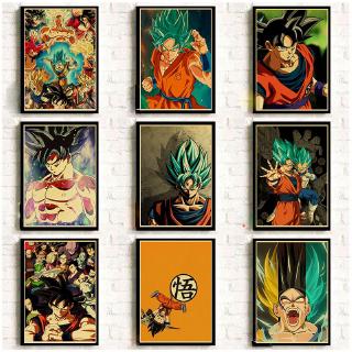 Áp Phích Treo Tường In Hình Phim Dragon Ball Kiểu Retro Nhật Bản Trang Trí Nhà Cửa