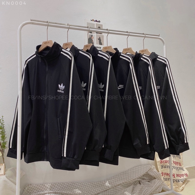 [KN0004]🎹 Áo khoác nỉ cổ trụ tay sọc thêu logo form rộng (Có sẵn/ảnh thật) | BigBuy360 - bigbuy360.vn