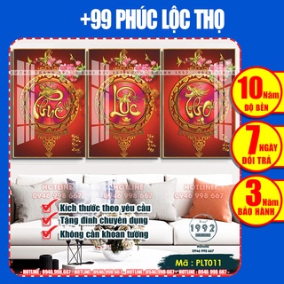 Tranh Treo Tường Phòng Khách[Cao Cấp, tranh PHÚC LỘC THỌ, treo bàn thờ,cầu thang [SKU-PLT011]-XưởngTranh1992