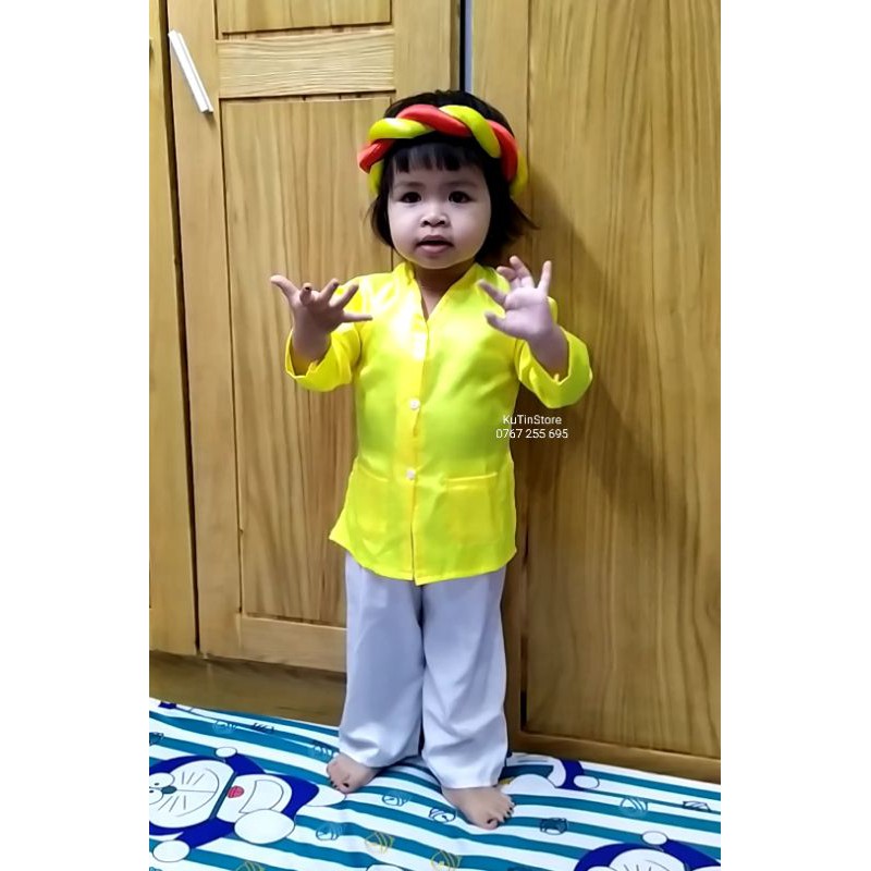 Bộ bà ba cho bé lụa satin