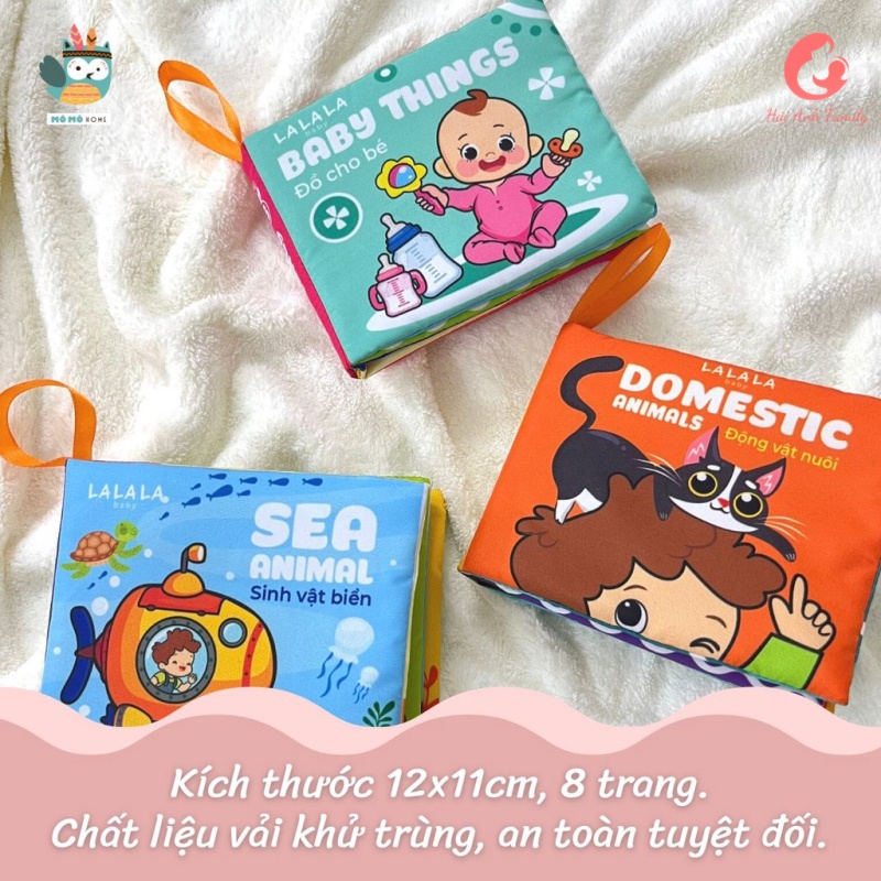 Sách vải cho bé sơ sinh 0 đến 12 tháng Lalala baby, an toàn tuyệt đối