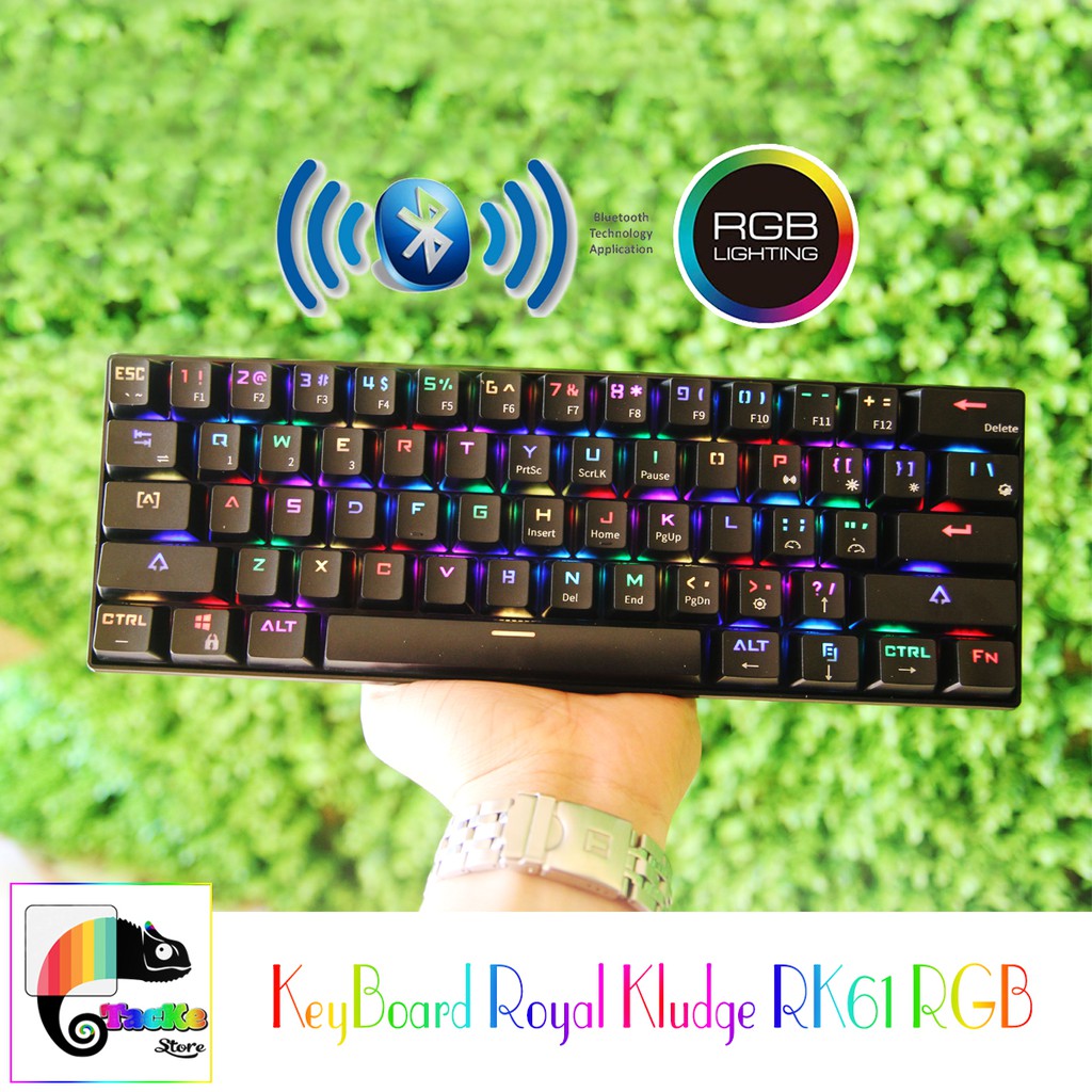 Bàn phím cơ Bluetooth Royal Kludge RK61 RGB - Edra EK361W RGB - Trắng I Gaming KeyBoard EK361 Bluetooth, USB RGB