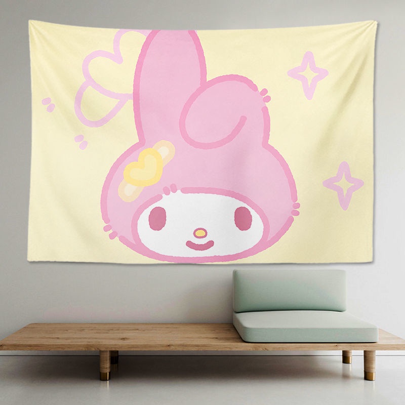 Sanrio Kuromi Thảm Tuyệt vời Lommy Treo Tường Trang Trí Phòng Ký Túc Xá In Chữ What You See You Get