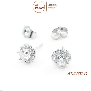 Bông tai bạc Y 925 thiết kế nụ mai đính đá pha lê cao cấp ANTA Jewlery - ATJ5509-D