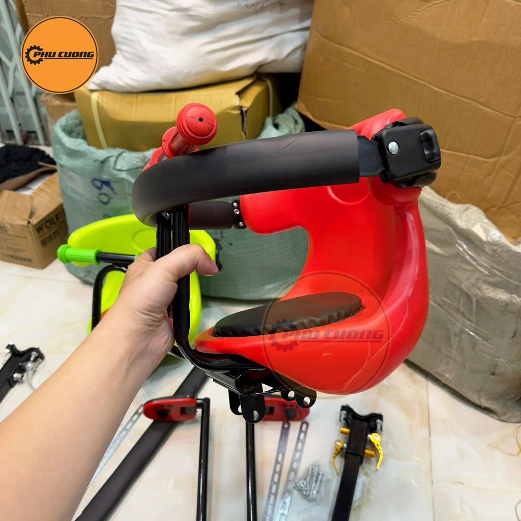 Ghế ngồi xe đạp phía trước cho bé - Khung ghế tiêu chuẩn cao, đảm bảo an toàn tuyệt đối &amp; có vòng đai bảo vệ xung quanh