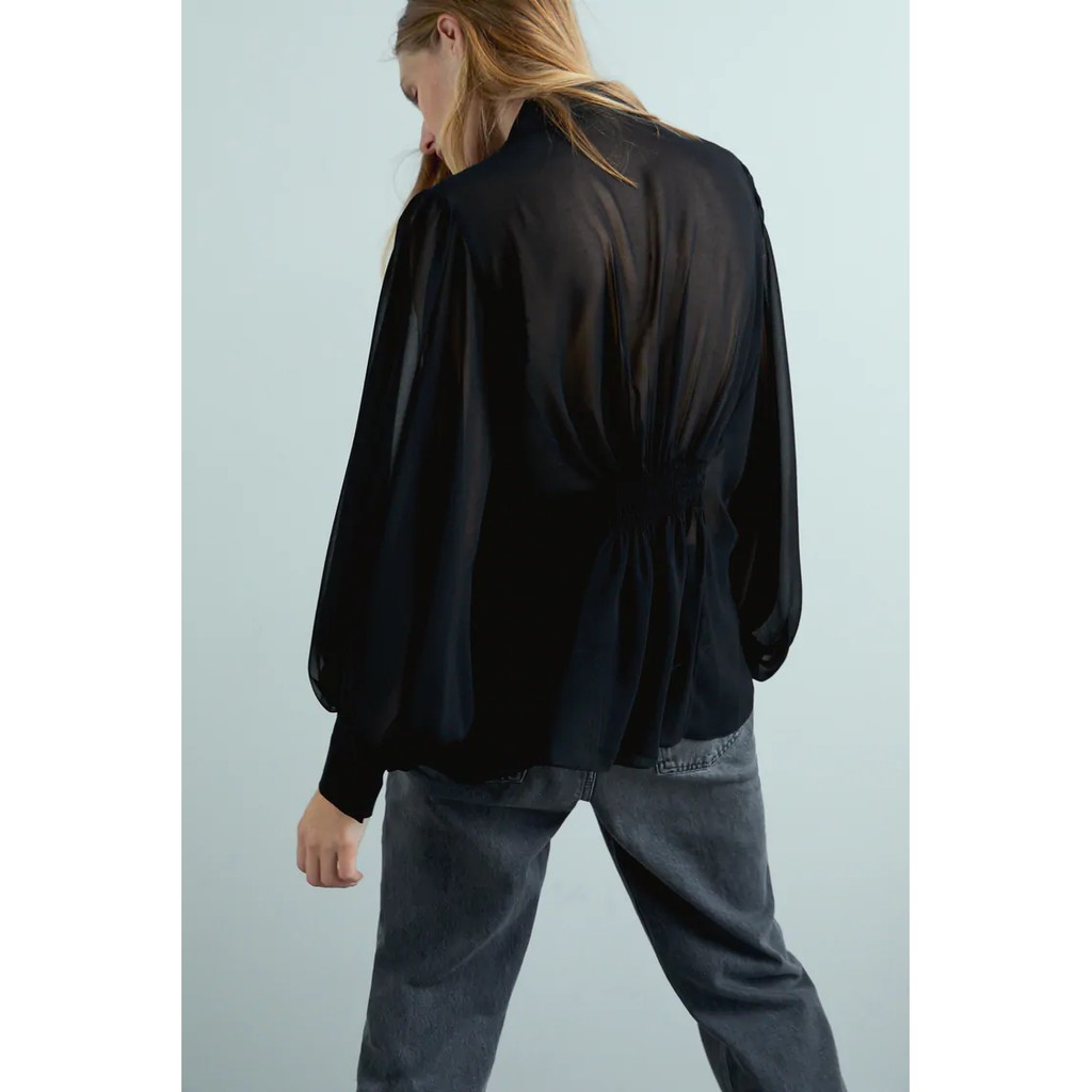 ÁO SƠ MI VOAN XUYÊN THẤU TAY CÁNH DƠI ZARA AUTH NEWTAG SALE