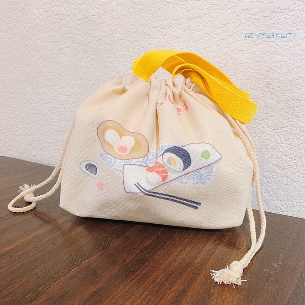 Túi Canvas Dây Rút Cách Nhiệt Chống Rò Rỉ Đựng Thực Phẩm Đi Cắm Trại