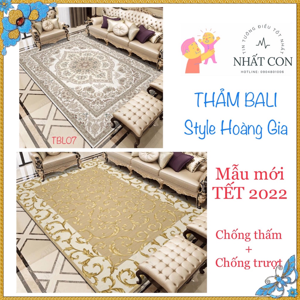 (RẺ NHẤT SHOPEE) Thảm lì Bali dày dặn loại 1 KT 1,6*2,3m style Hoàng gia