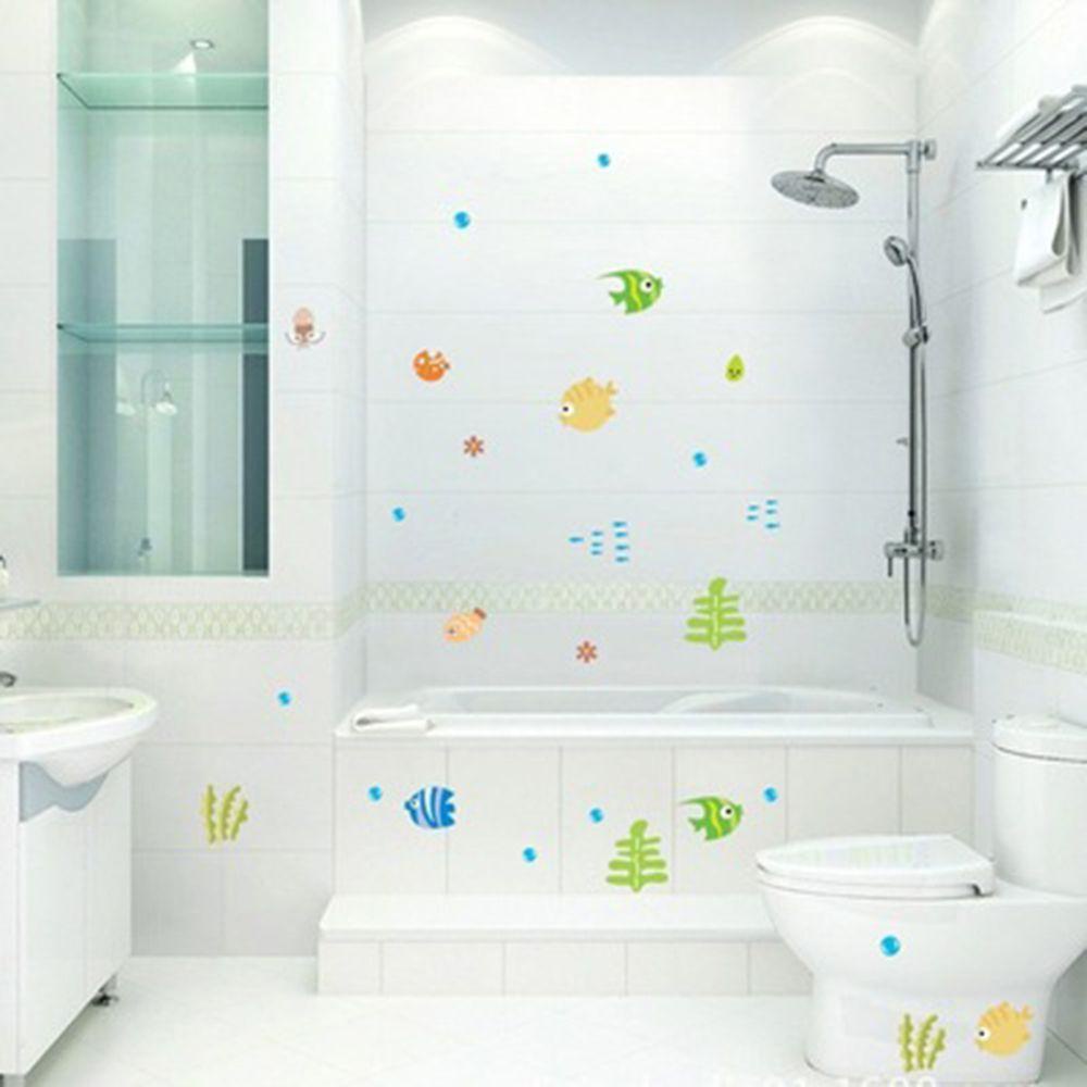 Miếng Dán Tường Hình Cá Hoạt Hình Trang Trí Phòng Bé