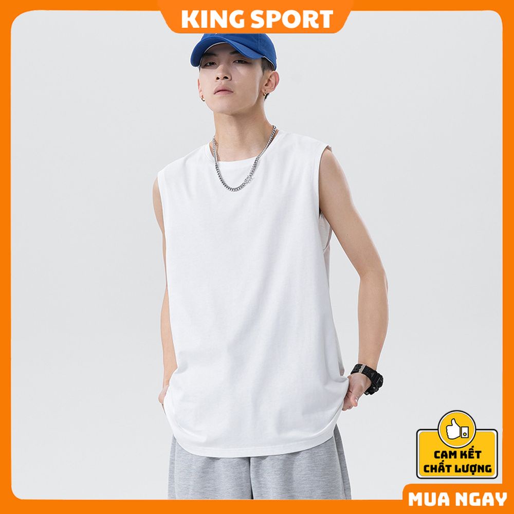 Áo thun ba lỗ tanktop nam nữ sát nách unisex form rộng big size tập gym vải thun mềm mịn thoáng mát cao cấp KING SPORT