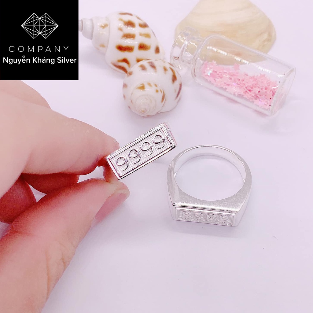 NHẪN BẠC NAM NỮ 9999, BẠC TA, KHÔNG GẮN ĐÁ, BẠC NGUYỄN KHÁNG