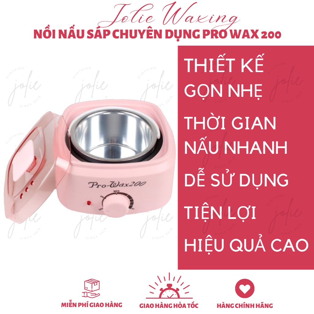 Nồi nấu sáp wax lông cao cấp pro 200 tặng kèm sáp wax lông nóng và que gỗ wax