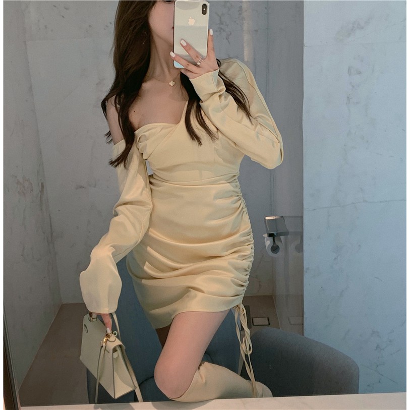 ( ORDER ) Đầm váy nữ lệch vai rút dây sexy ulzzang AK1094 | BigBuy360 - bigbuy360.vn