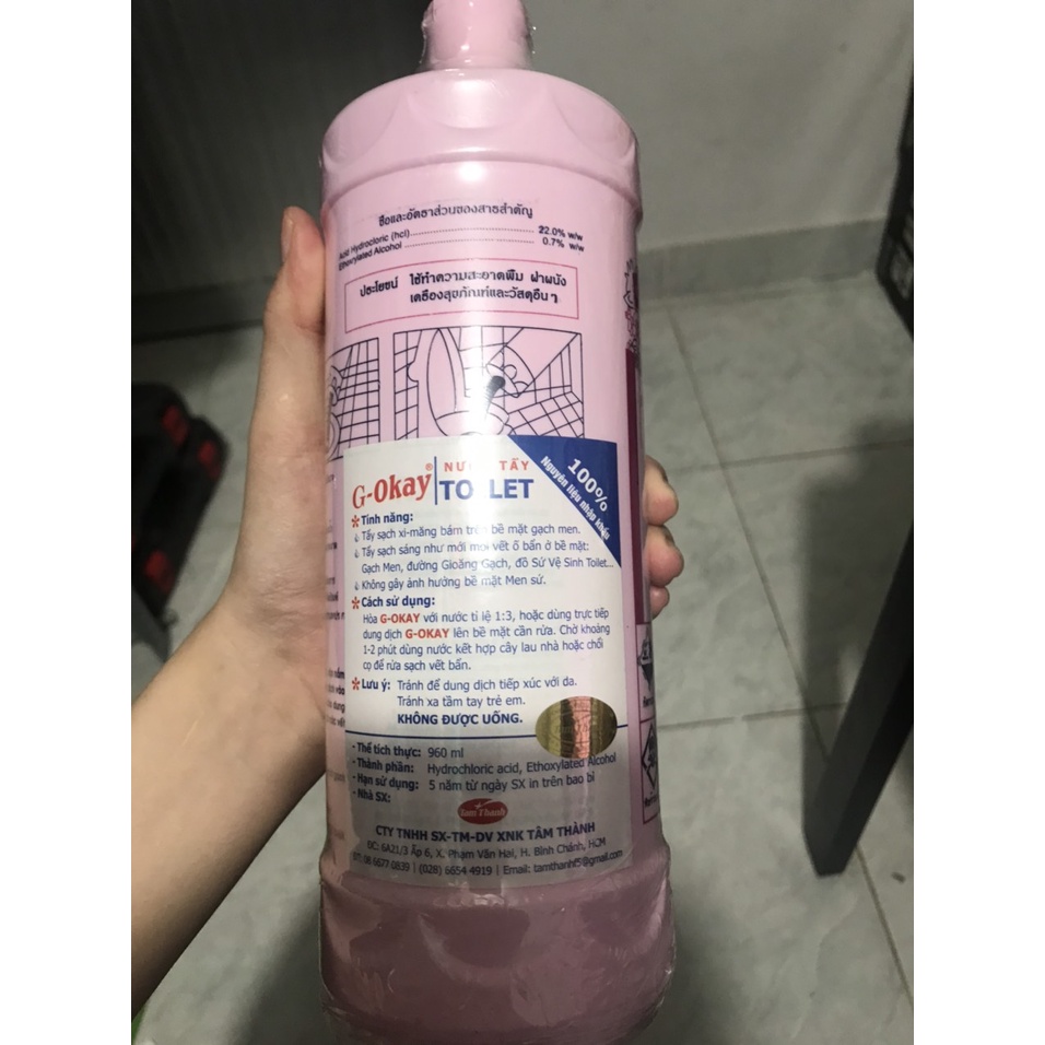 CHAI TẨY TOILET THÁI LAN OKAY PINK 900ML