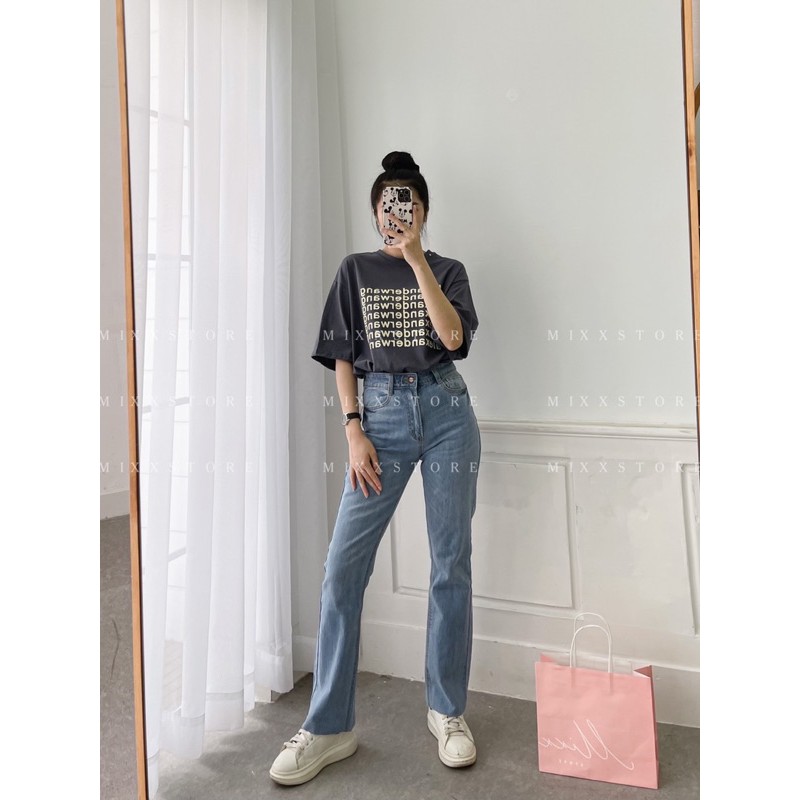 Quần Jean Nữ ống loe đẹp lưng cao chất jeans hàng hiệu cao cấp phom tôn dáng mặc chân siêu dài [MIXX STORE]