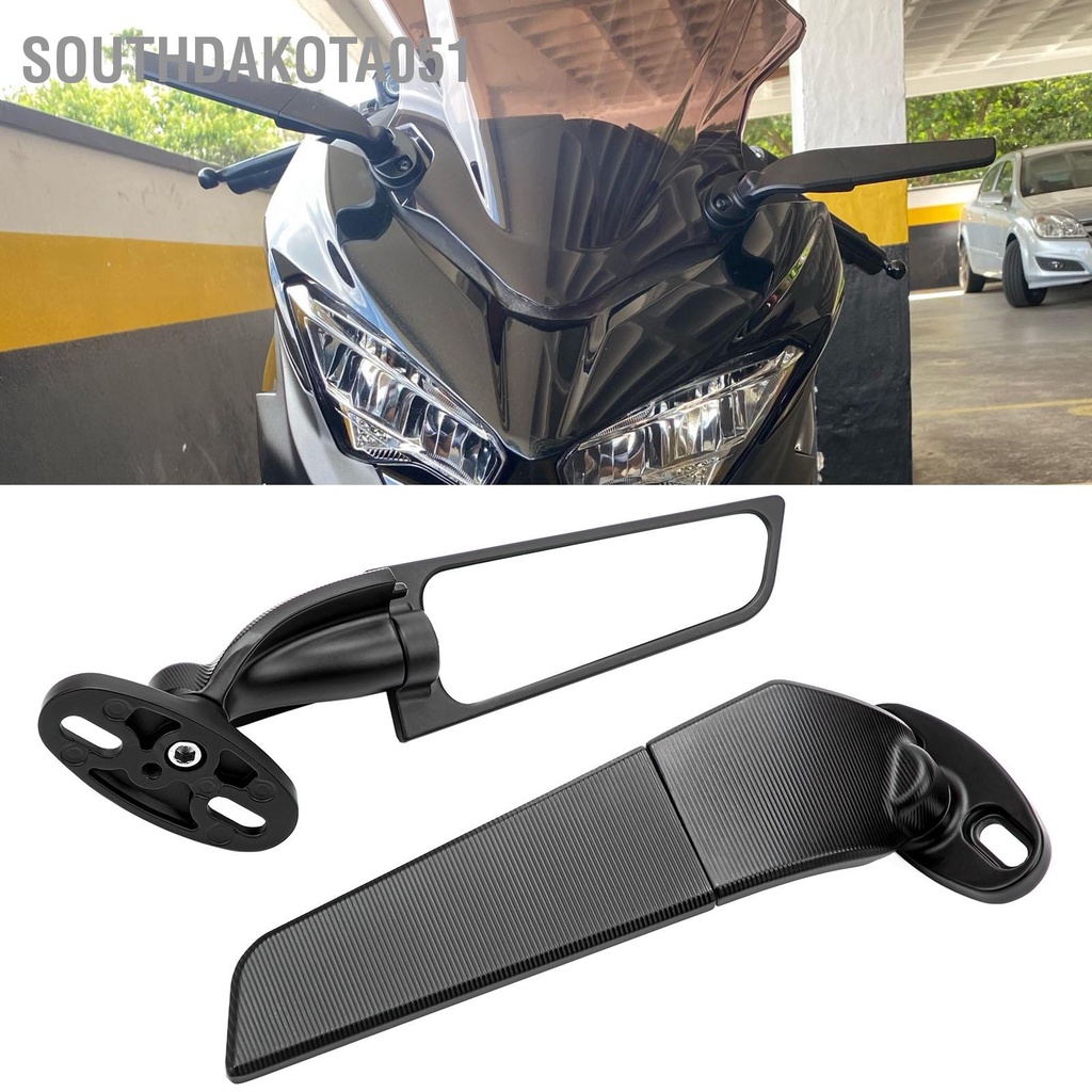 Southdakota051 Cánh gió xe máy Gương chiếu hậu có thể điều chỉnh bên thay thế cho NINJA 250 300 400 650 H2 H4