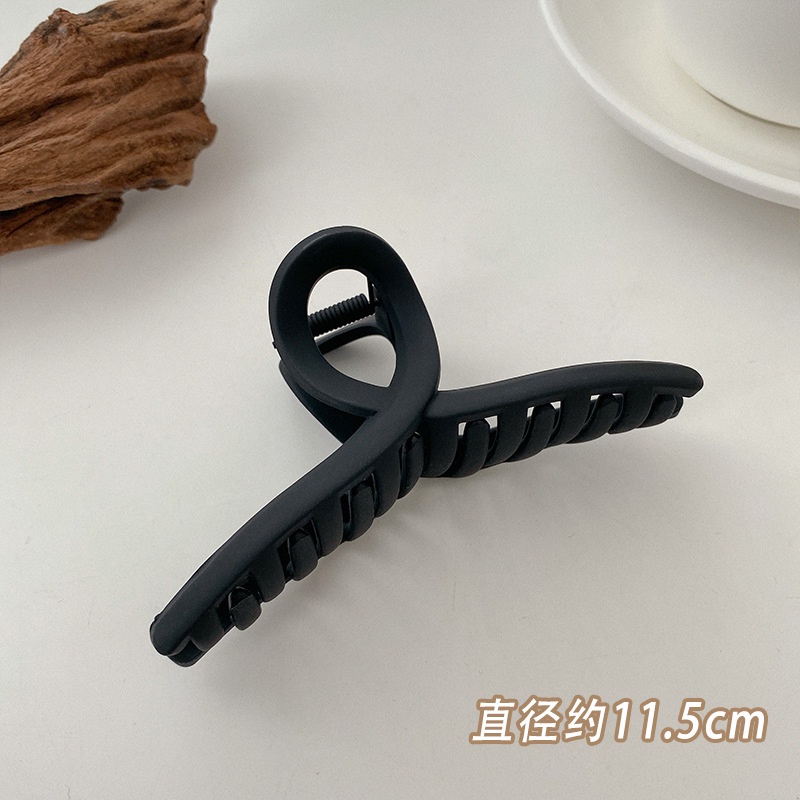 Kẹp Tóc Hình Cá Mập Màu Trà Sữa Cỡ Lớn Thời Trang Thanh Lịch Cho Nữ