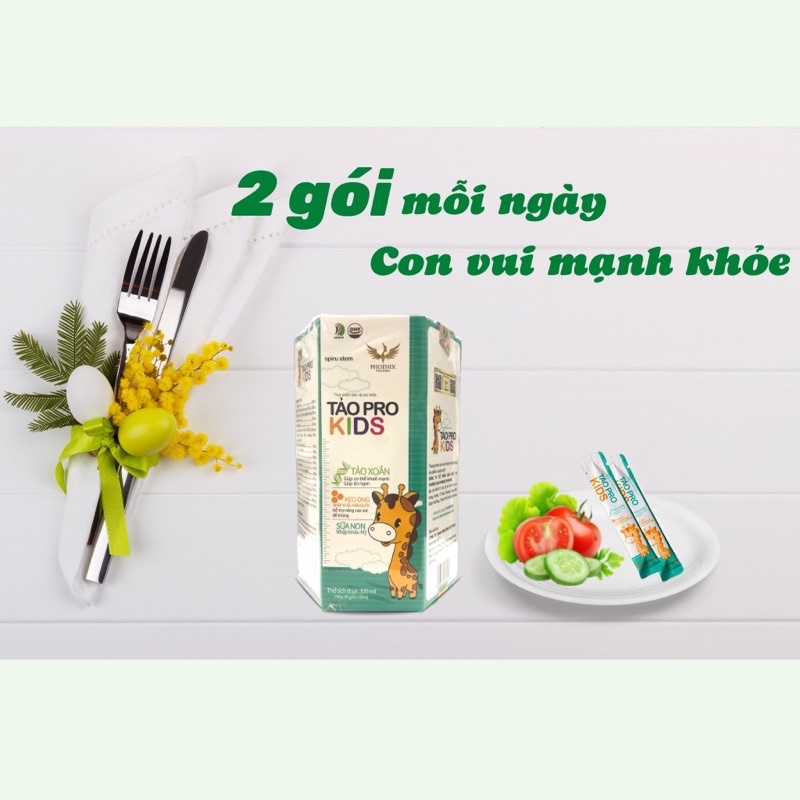 Tảo Pro kids - Siro ăn ngon cho bé GIÁ TỐT NHẤT tiêu hoá khoẻ, không lo ốm vặt, táo bón hộp 30 gói x 10ml