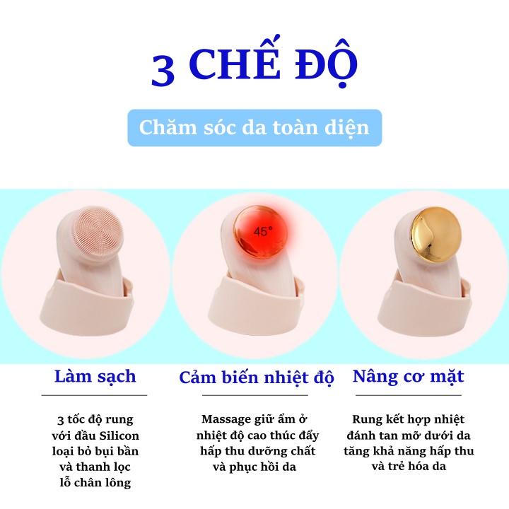 Máy rửa mặt cảm biến massage nhiệt trẻ hóa da cao cấp LSM-622-LingShiman