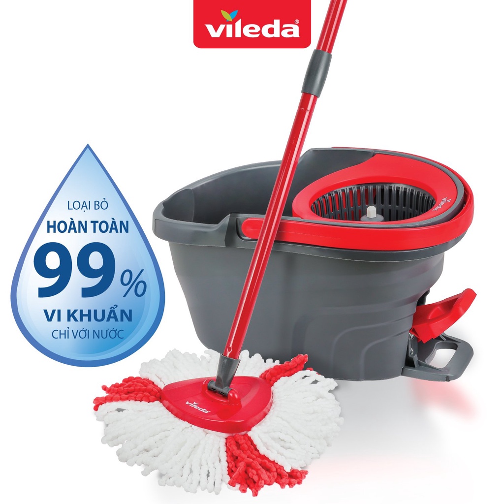 Cây lau nhà VILEDA Turbo Easy Wring&Clean kèm khăn lau đa năng gói 4 chiếc