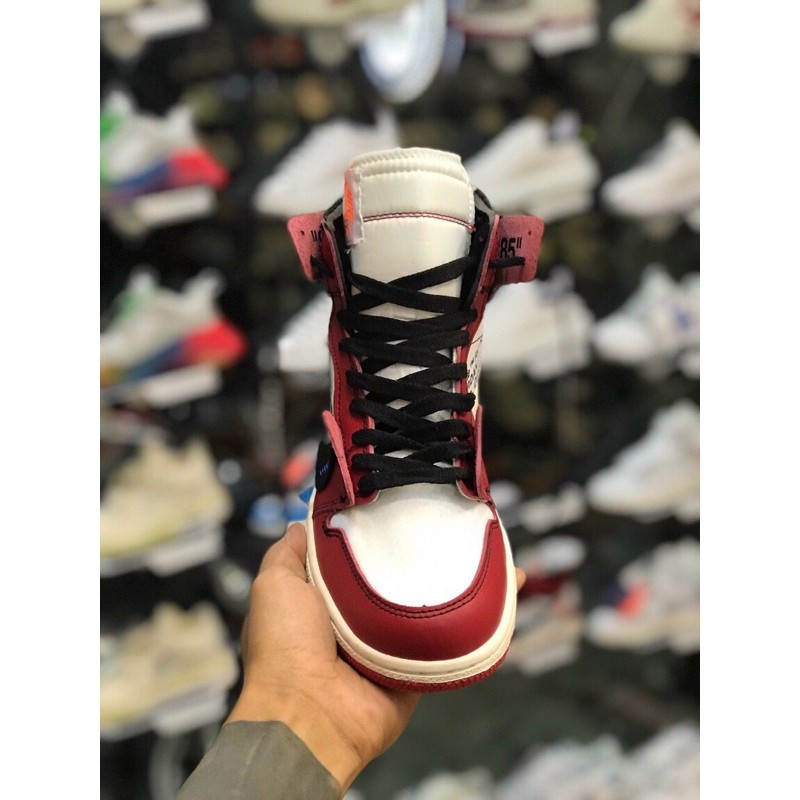 Giảy Sneaker Jd1 jordan 1 off white đỏ và xanh full box dây phụ đi kèm một một