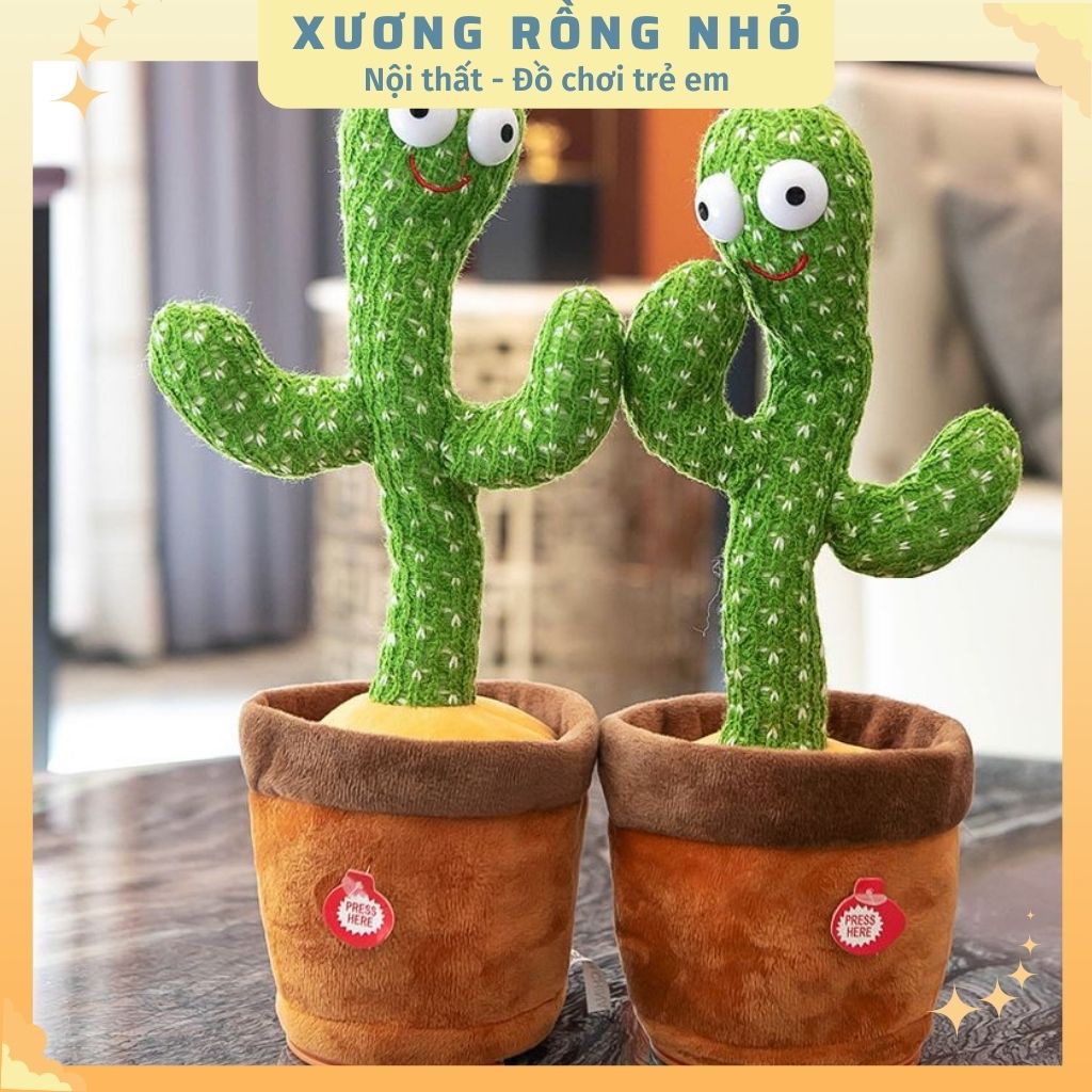Xương rồng nhảy múa có đèn led, dây sạc, cây xương rồng nhại giọng, phát 120 bài nhạc tiếng việt