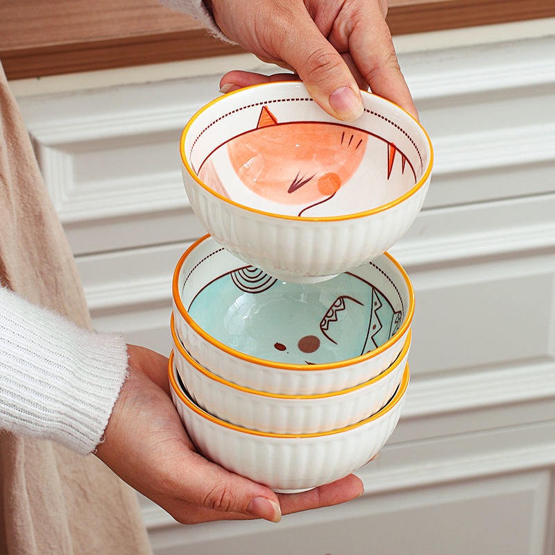 Bát Ăn Dặm AD34 Họa Tiết Voi Con Xinh Xắn Chất Liệu Sứ Cao Cấp Tráng Men An Toàn Cho Bé YOOTA BABY