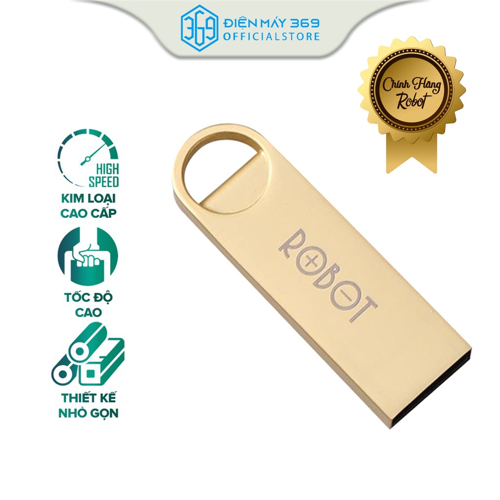 USB lưu trữ 16GB/32GB ROBOT RF316/332 Flash Drive, An toàn khi sử dụng, Thiết kế kim loại, Độ tương thích cao, Siêu nhẹ
