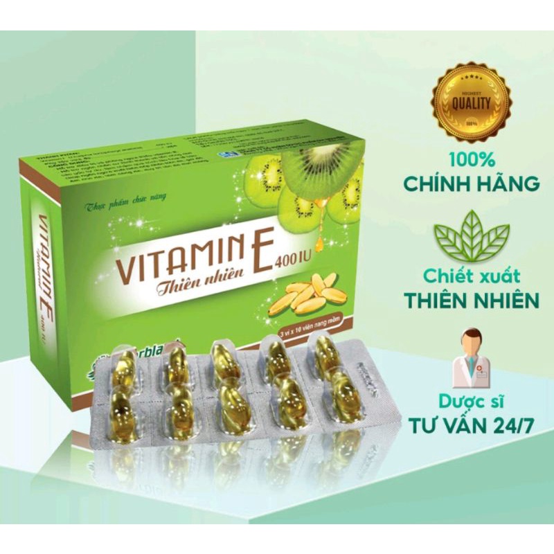 Etinfo 400 iu bổ sung vitamin e tự nhiên hộp 30 viên