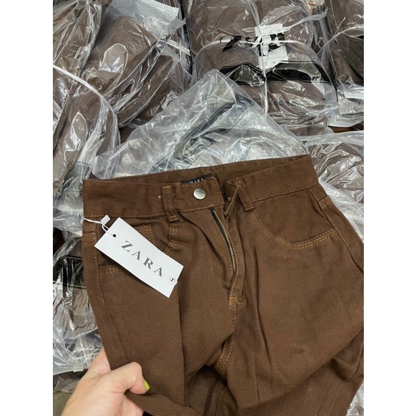 QUẦN BAGGY BÒ NÂU CẠP CAO CHẤT ĐANH MÀU NÂU SIÊU TÂY CỰC ĐẸP