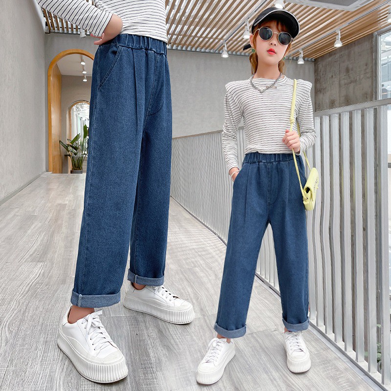 Quần jean ống rộng   ☑️ Quần áo bé gái 10 tuổi hà nội ☑️ Thời trang bé mập 35kg, 40kg, 45kg