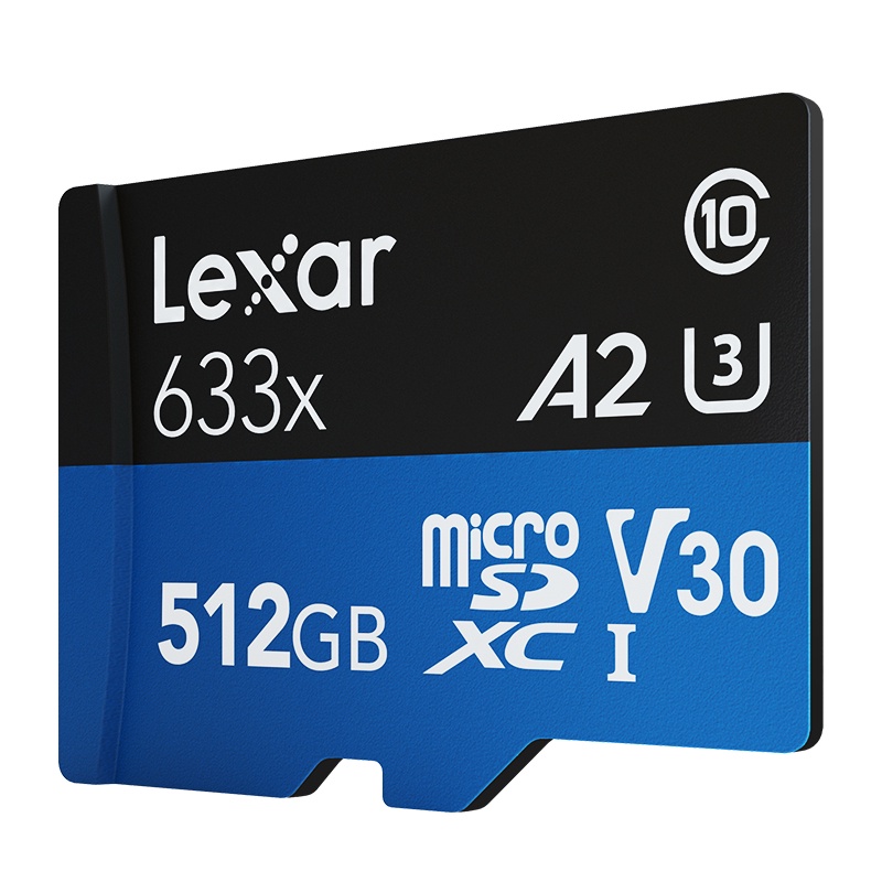 Thẻ Nhớ Lexar Taiwan 128Gb, 256Gb, 512Gb A2 V30 633x U3 4K 100MB/s - kèm Adapter (Xanh)- Chuyên dùng Camera, Máy ảnh....