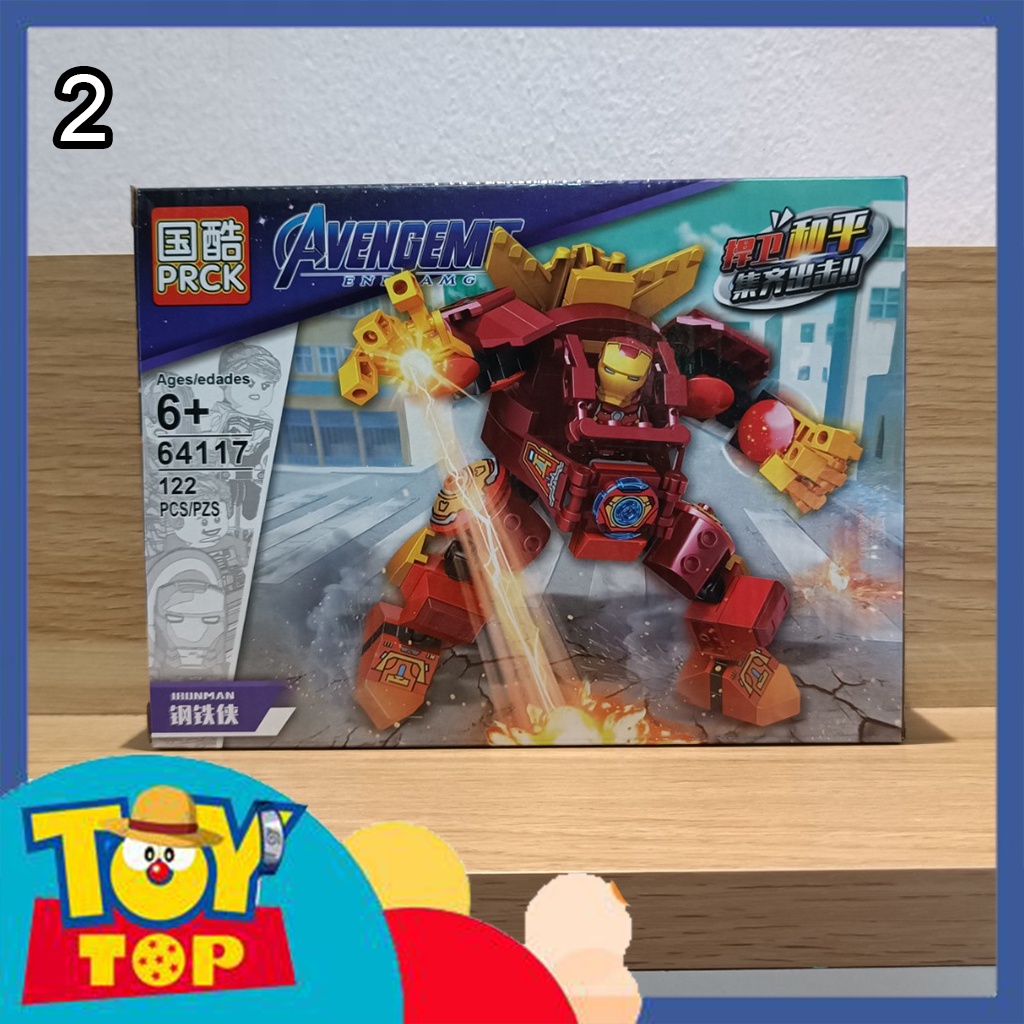 Lắp ráp đồ chơi marvel chiến giáp mini mech Thor Người sắt Iron Man Captain America Người nhện PRCK 64117
