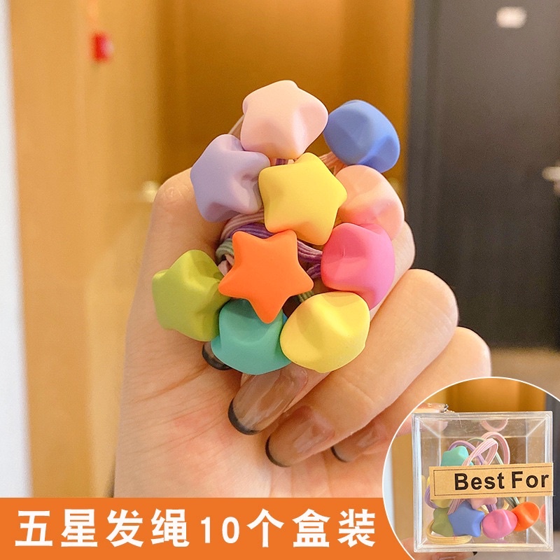 Hộp 10 chun buộc tóc colour full siêu đáng yêu cho bé gái!