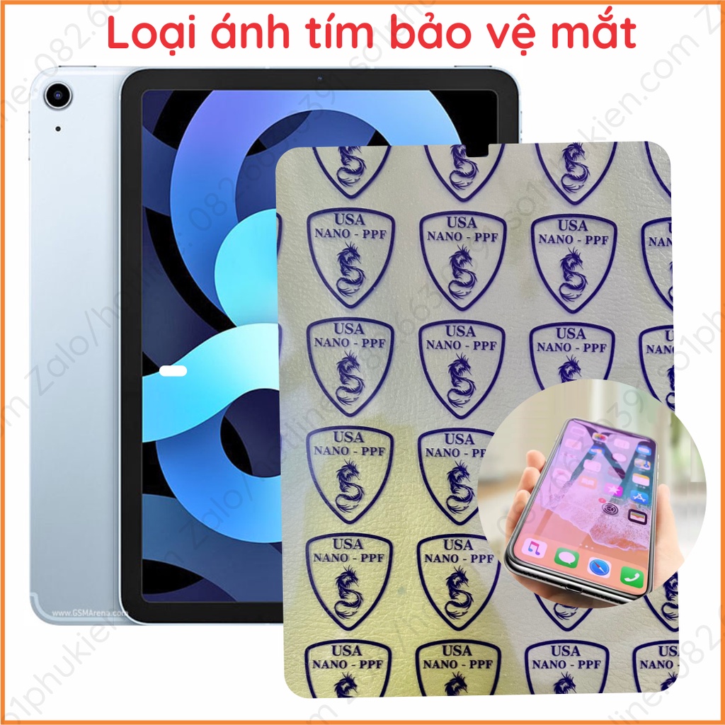 Dán cường lực ipad Air 4  2020 / Air 5  2022 (10.9 inch) nano trong suốt, nhám chống vân tay, bảo vệ mắt,chống nhìn trộm