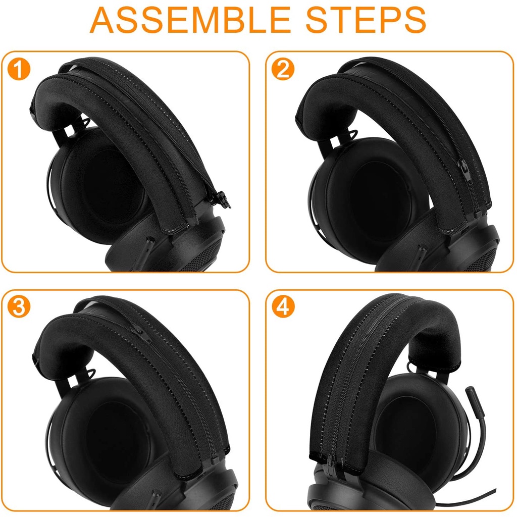 Đệm Bảo Vệ Đầu Có Khóa Kéo Thay Thế Cho Tai Nghe Razer Kraken V2 & V2 Pro