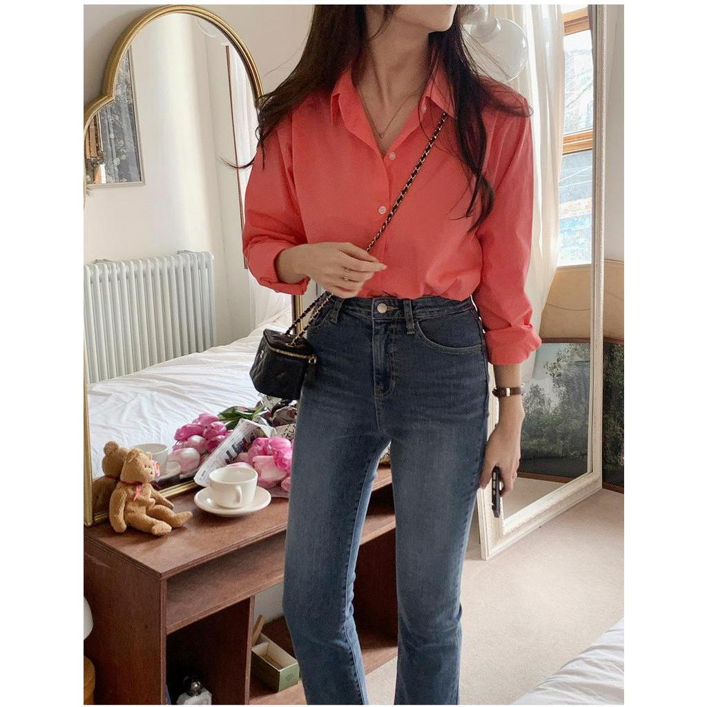 Áo Sơ Mi Cổ polo Dài Tay / Áo Vest Dệt Kim Rộng Rãi 61741