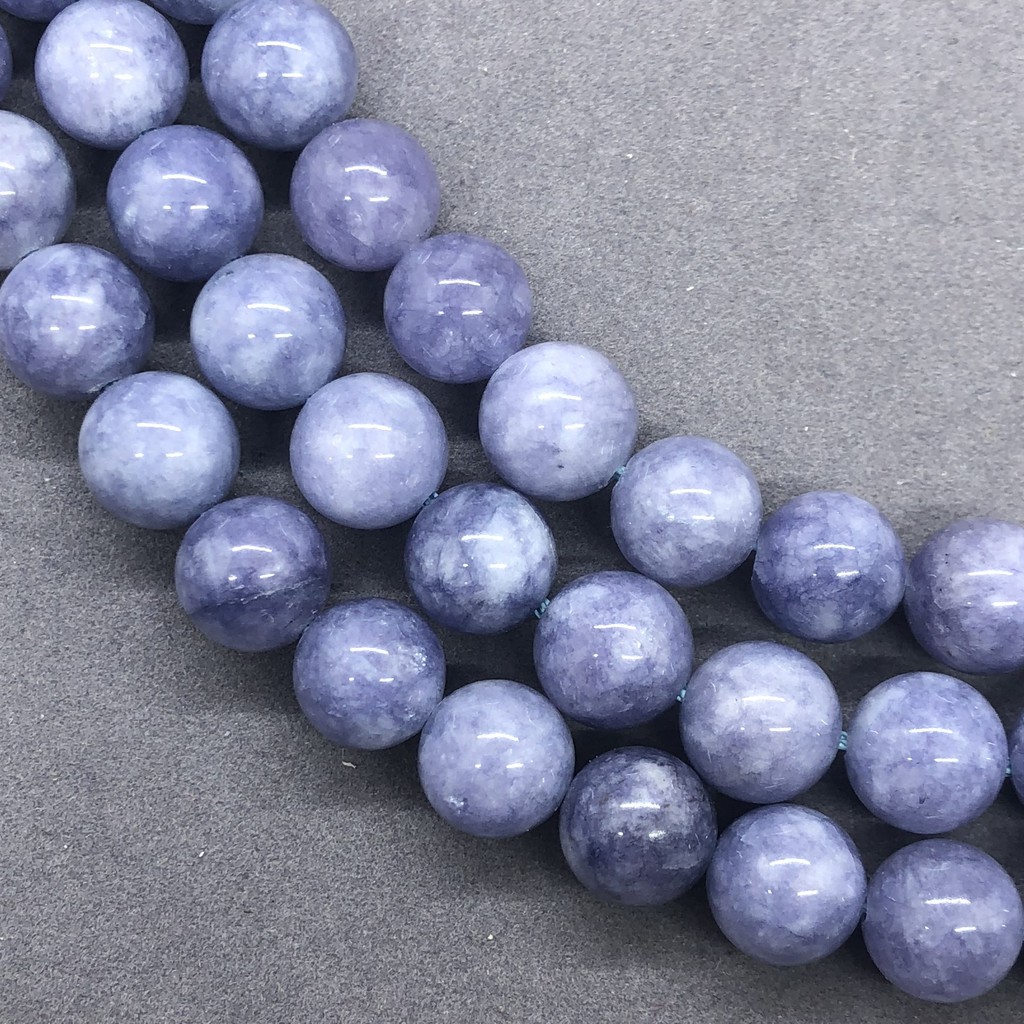 Chuỗi Hạt Đá Chalcedony Tím Tự Nhiên 4-14mm Dùng Làm Đồ Trang Sức Thủ Công