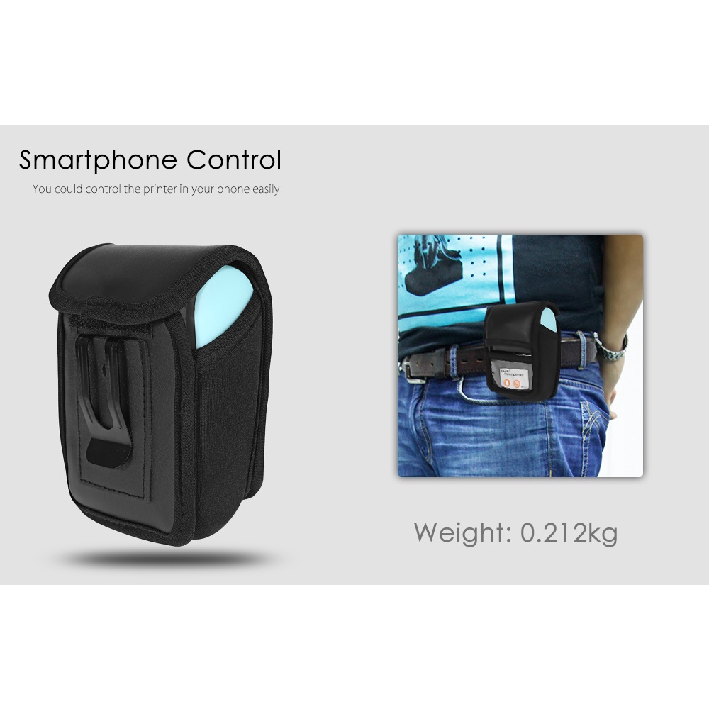 Máy in nhiệt ko dùng mực để in bill, in hóa đơn, bluetooth PT210 mini cầm tay dùng pin