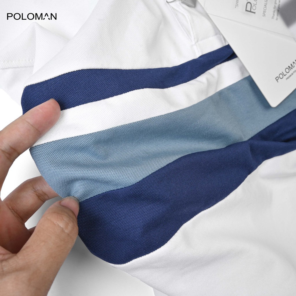 Áo Polo nam phối ngang NELUX vải cá sấu Cotton xuất xịn, chuẩn form - HappyHow | BigBuy360 - bigbuy360.vn
