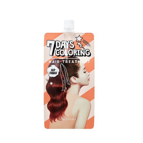 Thuốc nhuộm tóc [MISSHA] 7 days coloring hair treatmint #Red Orange 25ml