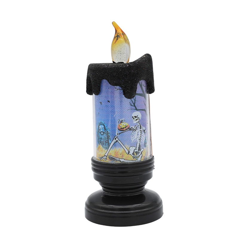 Đèn Led Giả Nến Hình Đầu Lâu Bí Ngô Trang Trí Halloween